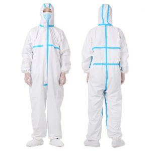 Reusable coveralls with blue line