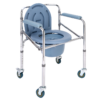 Mobile commode chair on wheels